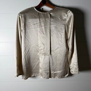 Rena Rowen for Saville Petite Light Tan & Small Brown Polkadots Silky Sz 8P